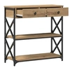Image de Table Console avec tiroir chêne artisanal 75 x 28 x 75 cm