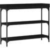 Image de Table console 100 x 30 x 80 cm chêne noir