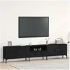 Image de Meuble TV avec tiroir Noir Chêne 200x25x44 cm Bois d ingénierie