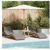 Image de Chaises longues avec coussins (2 pcs) Gris foncé, en bois d acacia massif