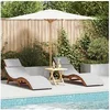 Image de Chaises Longues avec Coussins 2 pcs Gris Clair Bois Massif d Acacia