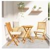 Image de Chaises de jardin pliantes avec coussin blanc 2pcs en bois d acacia solide