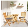 Image de Chaises de jardin pliantes avec coussin gris 2pcs en bois d'acacia massif 42000954