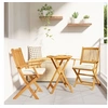 Image de Chaises de jardin pliantes avec coussin blanc 2 pièces en bois d acacia solide