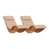 Image de Lot de 2 transat GENERIQUE H. 74 cm en acacia L. 154 cm non pliable