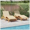 Image de Lot de 2 transat GENERIQUE L. 200 cm en bois massif H. 84 cm non pliable