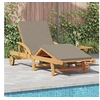 Image de Lot de 1 transat GENERIQUE en bois massif H. 84 cm L. 130 cm non pliable
