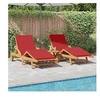 Image de Lot de 2 transat GENERIQUE en bois massif H. 40 cm L. 60 cm non pliable