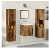Image de Ensemble de meubles de salle de bain 4 pièces Bois vieux en bois d ingénierie