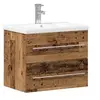 Image de Meuble De Lavabo De Salle De Bain Avec Tiroir 2 Pcs Bois Ancien