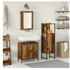 Image de Ensemble de meubles de salle de bain en 3 pièces Bois ancien Bois reconstitué