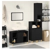 Image de Ensemble de meubles de salle de bain 3 pièces Chêne noir Bois d ingénierie, Armoire de salle de bain Chêne noir 30x30x190 cm Bo