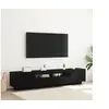 Image de Meuble TV avec lumières LED en chêne noir 200x35x40 cm