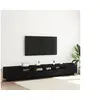 Image de Meuble TV avec lumières LED Chêne Noir 260x35x40 cm en bois d ingénierie