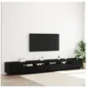 Image de Meuble TV avec des lumières LED en chêne noir 300x35x40 cm en bois aggloméré