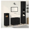 Image de Ensemble de cabinets de salle de bain de 3 pièces Chêne noir Bois d ingénierie