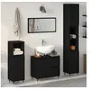 Image de Ensemble de meubles de salle de bain 3 pièces en bois d ingénierie chêne noir