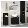 Image de Ensemble de meubles de salle de bain 3 pièces Chêne noir Bois d ingénierie