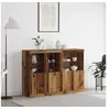Image de Buffet avec lumières LED Bois ancien 142,5x37x100 cm Bois reconstitué