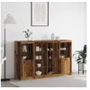 Image de Buffet avec Lumières LED Vieux Bois 163x37x100 cm Bois d ingénierie, Buffet avec Lumières LED Vieux Bois 41x37x100 cm