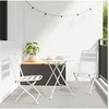 Image de Ensemble de Bistro Pliable 3 Pièces Blanc Acier 42002950