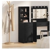 Image de Armoire haute en chêne noir 40x41x135 cm, fabriquée en bois d ingénierie