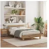Image de Cadre de Lit en Chêne Chêne Artisan Bois Massif 135 x 190 cm 3333955