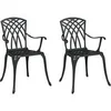 Image de Lot de 2 chaise exterieur non pliable en aluminium H. 88 cm noir