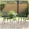 Image de Chaises de jardin 2 pcs Vert en aluminium moulé