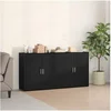Image de Sideboards 2 pcs Noir Chêne 79x38x80 cm Bois d ingénierie