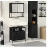 Image de ensemble de meubles de salle de bain 2 pièces en bois d ingénierie chêne noir