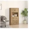Image de Haut meuble en chêne 80x33x150 cm Bois d ingénierie