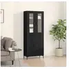 Image de Buffet avec armoire murale en chêne noir en bois aggloméré