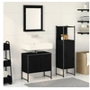 Image de Ensemble de meubles de salle de bain 3 pièces en bois d ingénierie chêne noir