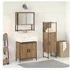 Image de Ensemble de meubles de salle de bain 3 pièces en chêne artisanal, bois d ingénierie
