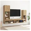 Image de Meuble TV avec lumières LED Chêne artisan 40.5x30x102 cm, Meubles muraux TV avec lumières LED 2 pcs Chêne artisan 80x30x30 cm