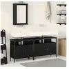 Image de Ensemble de meubles de salle de bain 3 pièces en bois noir chêne