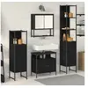 Image de Ensemble de meubles de salle de bain 4 pièces en chêne noir en bois d ingénierie