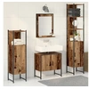 Image de Set de meubles de salle de bain 4 pièces Bois vieilli Bois d ingénierie