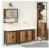 Image de Ensemble de meubles de salle de bain 4 pièces Bois vieilli Bois reconstitué