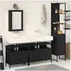 Image de Ensemble de meubles de salle de bain de 4 pièces Chêne noir