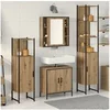 Image de Set de meubles de salle de bain 4 pièces en chêne artisan en bois d ingénierie