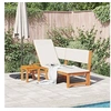 Image de Lot de 1 transat GENERIQUE en bois massif L. 200 cm marron H. 75 cm non pliable