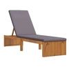Image de Lot de 1 transat GENERIQUE L. 200 cm gris en bois massif H. 94 cm non pliable
