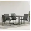 Image de Set de 4 fauteuils de jardin noirs avec coussins 42003025