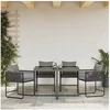 Image de Lot de 4 chaise H. 63 cm non pliable en plastique exterieur noir