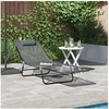 Image de Loungeur de soleil pliant avec appui tête Gris Textilène