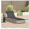 Image de Chaise Longue Beige 60x200x27 cm Rattan Poly