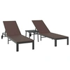 Image de Lot de 1 transat vidaxl H. 40.5 cm en rotin marron L. 40 cm non pliable