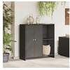 Image de Armoire de rangement Noir 100x36x102 cm Rotin